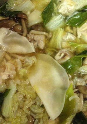 余った餃子皮は鍋に！-レシピのメイン写真