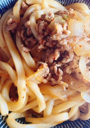 油そば風豚キムチ焼きうどん-レシピのメイン写真
