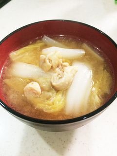 鶏皮と白菜のみそ汁-レシピのメイン写真