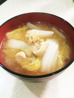 鶏皮と白菜のみそ汁-レシピのメイン写真