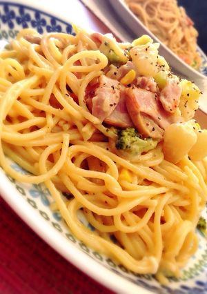 シチューリメイク＊カルボナーラ風パスタ＊-レシピのメイン写真