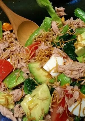やみつき‼素麺の残りでパリパリサラダ-レシピのメイン写真