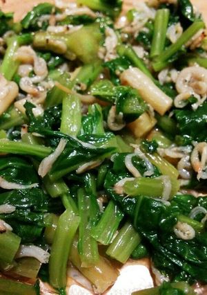 お粥のお共☆大根菜としらすの胡麻油炒め-レシピのメイン写真