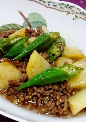 じゃがいもとオクラの豚そぼろあんかけ-レシピのメイン写真