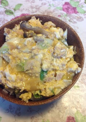 きのこ汁の残りで、ふわふわツナ玉子丼♪-レシピのメイン写真