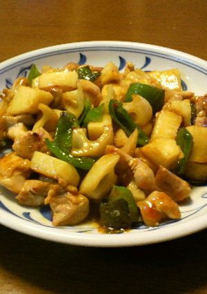 鶏と蓮根と長芋の中華炒め-レシピのメイン写真