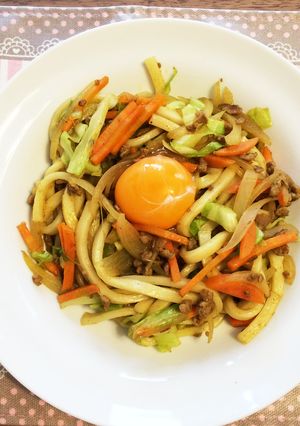 カレー焼きうどん♬*゜-レシピのメイン写真