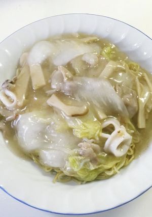 いかとぶた肉、白菜のあんかけ焼そば-レシピのメイン写真