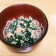 春菊と鶏そぼろのあんかけ蕎麦