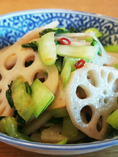 蓮根とチンゲン菜の炒め物-レシピのメイン写真