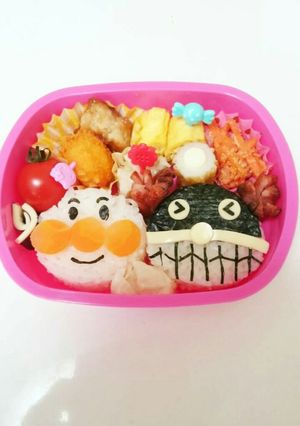 キャラ弁アンパンマンとバイキンマン-レシピのメイン写真