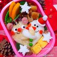 トナカイと雪だるまの仲良しクリスマス弁当