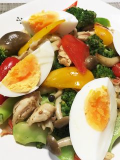 温サラダ!カラフル野菜の胡麻ドレ炒め♬-レシピのメイン写真