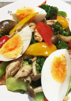 温サラダ!カラフル野菜の胡麻ドレ炒め♬-レシピのメイン写真