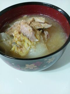 ズボラ!あら汁風~白菜と干物の味噌スープ-レシピのメイン写真