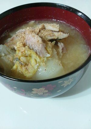 ズボラ！あら汁風～白菜と干物の味噌スープ-レシピのメイン写真