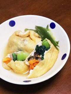 小松菜、しめじ、人参の巾着煮♡煮浸し風♡-レシピのメイン写真