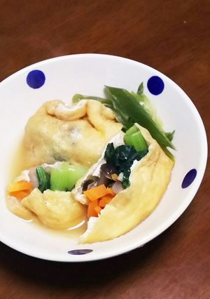 小松菜、しめじ、人参の巾着煮♡煮浸し風♡-レシピのメイン写真