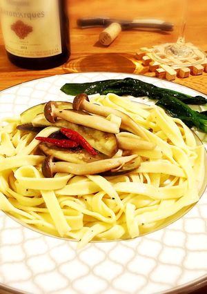 手打ちパスタで作るペペロンチーノ風-レシピのメイン写真