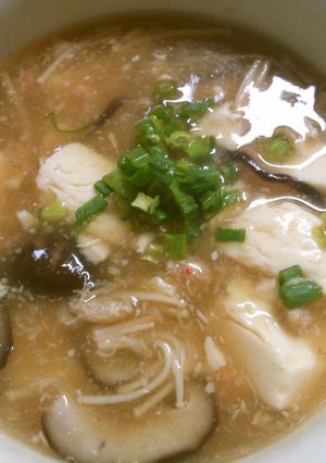 簡単♪豆腐とカニきのこのとろみ中華スープ-レシピのメイン写真