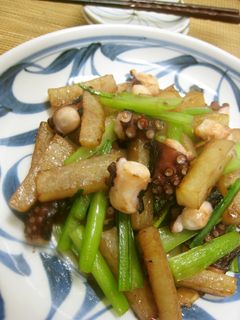 大根と蛸の大蒜醤油炒め-レシピのメイン写真
