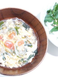 卵とトマトと春雨の酸味スープ-レシピのメイン写真