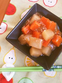 レンジで簡単☆大根と人参のそぼろ煮。-レシピのメイン写真