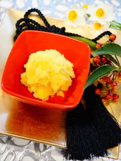 【焼き芋】と林檎で【林檎きんとん】-レシピのメイン写真
