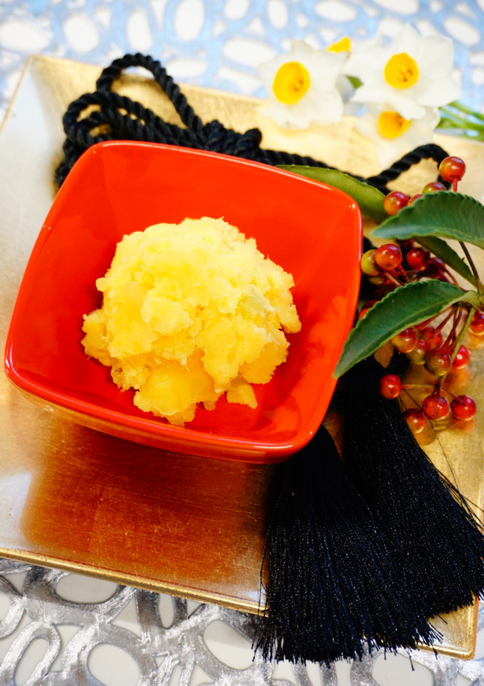 【焼き芋】と林檎で【林檎きんとん】-レシピのメイン写真