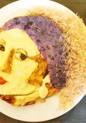 青いターバンの少女お好み焼きアート♪-レシピのメイン写真