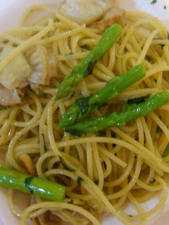ホタテとアスパラのジェノベーゼ風パスタ-レシピのメイン写真
