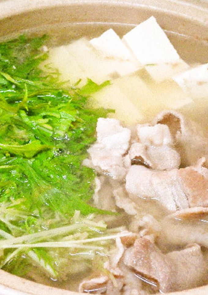 超簡単！豚と水菜と豆腐の鍋-レシピのメイン写真