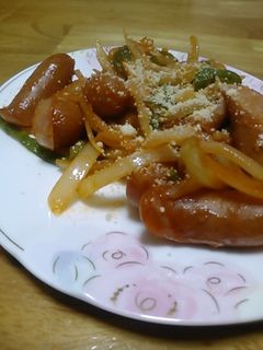 ウィンナーと玉葱ピーマンのケチャップ炒め-レシピのメイン写真