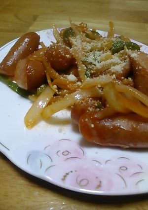 ウィンナーと玉葱ピーマンのケチャップ炒め-レシピのメイン写真
