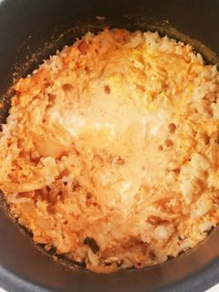 簡単キムチと納豆のマイルドおじや♪-レシピのメイン写真