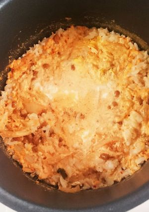 簡単キムチと納豆のマイルドおじや♪-レシピのメイン写真