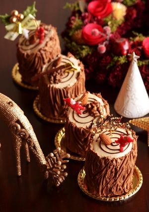 チョコとコーヒーの切り株ケーキ-レシピのメイン写真