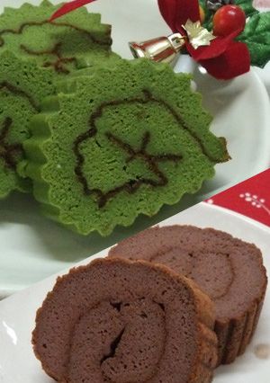 簡単！はんぺんで抹茶orココア伊達巻-レシピのメイン写真