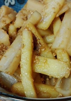 蓮根とじゃがのきんぴら☆にんにく風味で！-レシピのメイン写真