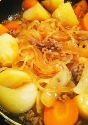 フライパンで20分!ひき肉で肉じゃが♡-レシピのメイン写真