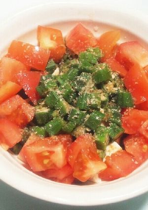 レンジで簡単♡オクラとトマトの豆腐丼-レシピのメイン写真
