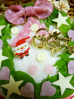クリスマスリースのデコケーキ寿司♪-レシピのメイン写真