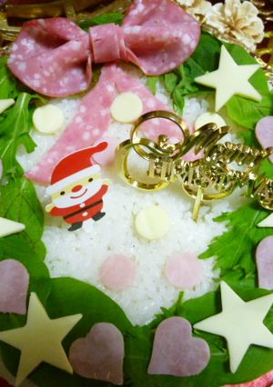クリスマスリースのデコケーキ寿司♪-レシピのメイン写真