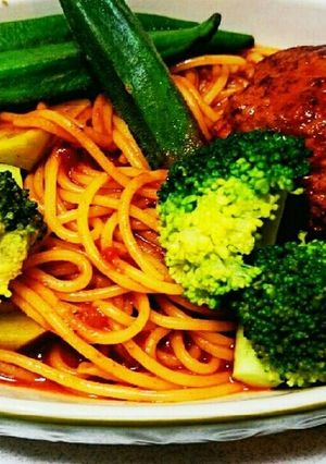 煮込みハンバーグパスタ-レシピのメイン写真