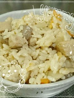 鳥とマイタケの炊き込みご飯-レシピのメイン写真