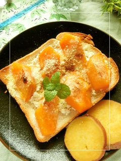 柿の蜂蜜チーズトースト。-レシピのメイン写真