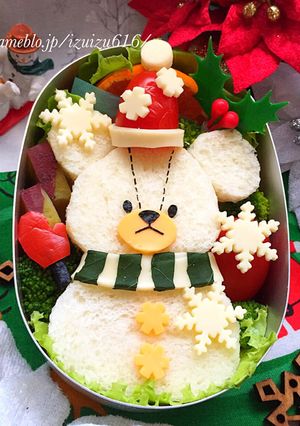 キャラ弁★雪だるまジャッキーサンドイッチ-レシピのメイン写真