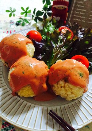 豆腐のふわふわまる揚げ♡オーロラソースで-レシピのメイン写真