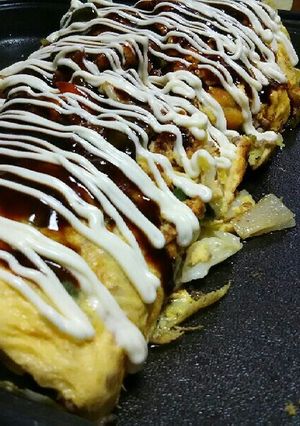 ホットプレートでとんぺい焼き風野菜オムツ-レシピのメイン写真
