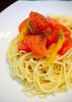 トマトとパプリカの冷製パスタ-レシピのメイン写真